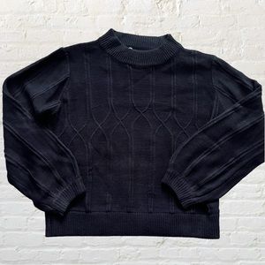 🆕 Amazon Anrabess cable knit long sleeve mock neck black sweater